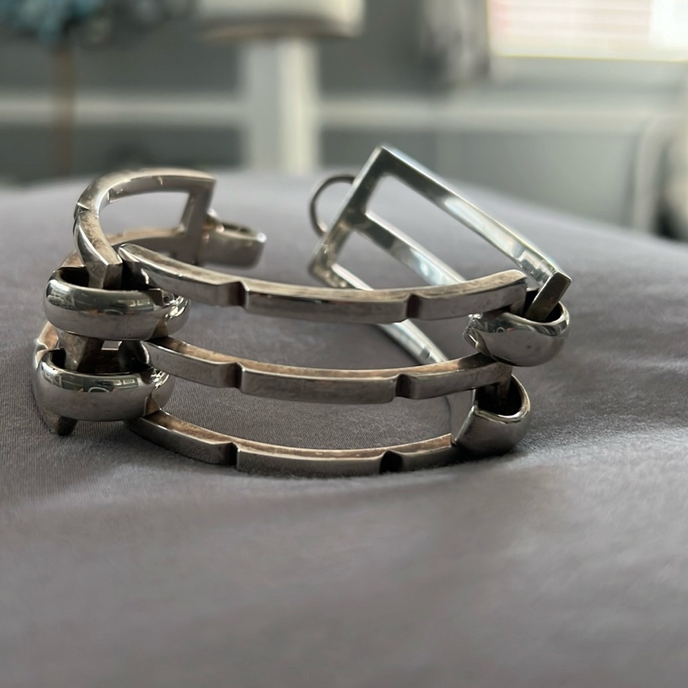 Excellent condition 9.25 Italian Silver linked bracelet
